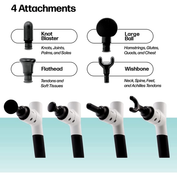 VYBE Premium Deep Tissue Muscle Massage Gun 5 Speeds 4 Attachments Powerful Hand - Picture 8 of 9